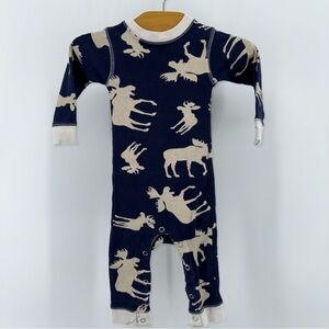 Flap Jack Blue and Tan Moose Baby Sleeper